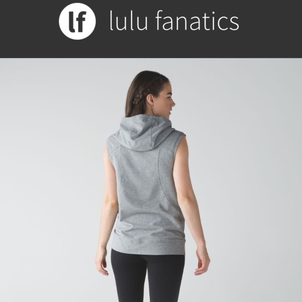 Lululemon Blissed Out Sleeveless Hoodie Vest Sz 4 Heathered Medium Grey 580